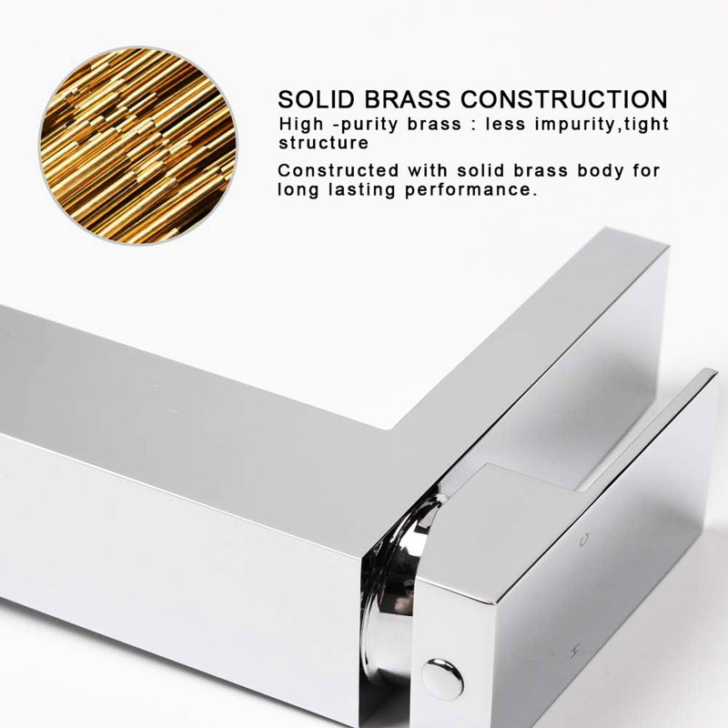 Single Handle Bathroom Faucet, Modern & Simple Square Design, Pop - Up Drain, Corrosion Brass, Water Saving, Leak Proof Configuration Structure