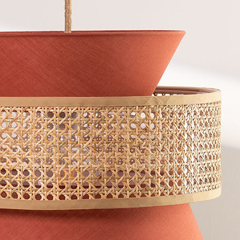 Guerande 1 - Light Orange Lantern Pendant, 11.81" H x 15.74" W x 15.74" D