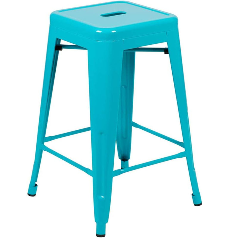 Irtaza Counter Stool with Metal Frame, Teal