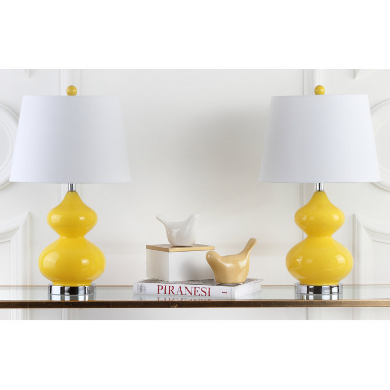Pluto Glass Table Lamp, Yellow