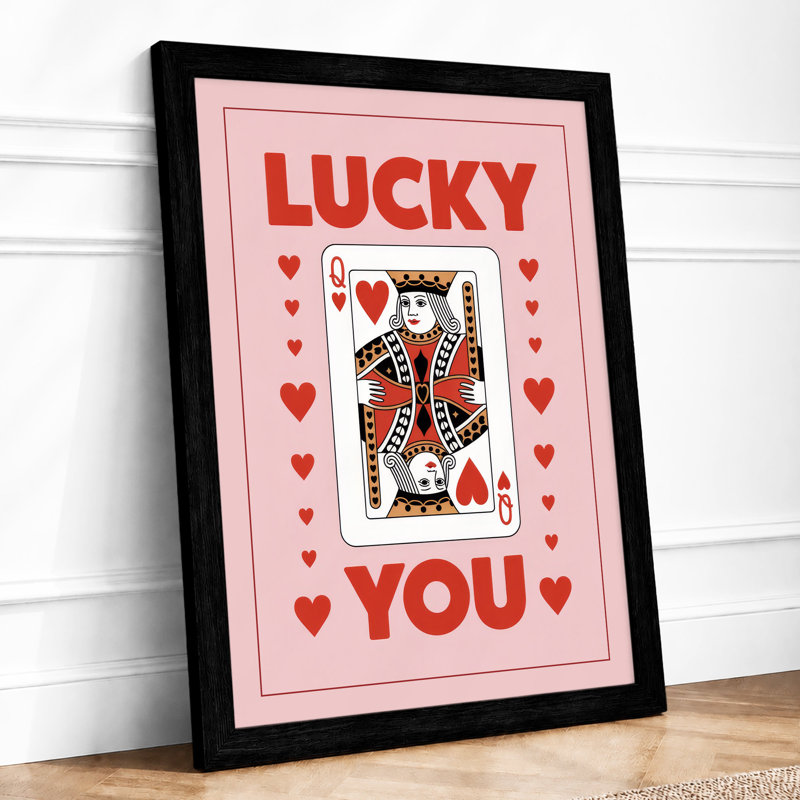 Lucky You Retro - Framed Print, A4 - 29.7 x 21.0 cm, Black