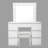 41" Large White Vanity – 12-Bulb 3-Color Hollywood Mirror, Extra-Deep 4 Drawers, Poplar Core, Matte-Melamine Finish, Modern Studio Statement