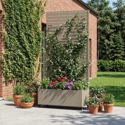 Eulau Metal Planter Box with Wheels
