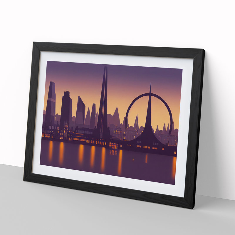 City Skyline Vol.4 - Framed Print, Black Framed, 34cm H x 46cm W x 2cm D