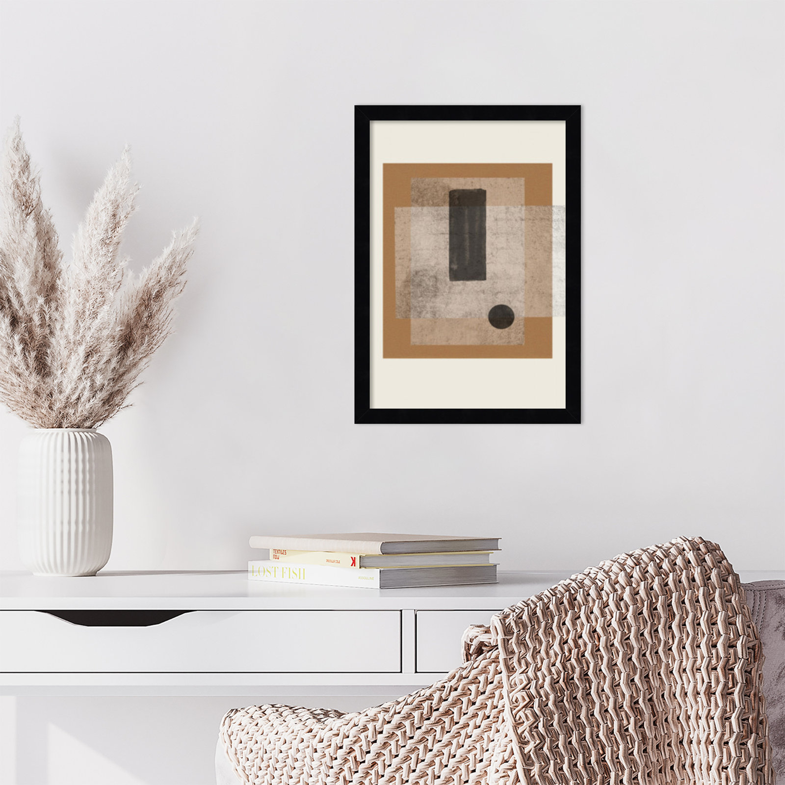 Riverwalk "Composition III" Print, Black, 17" H x 12" W