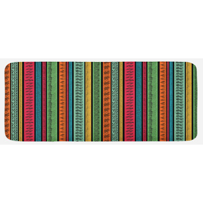 Tapis de cuisine multicolore inspiré de cultures à la main colorées à la main