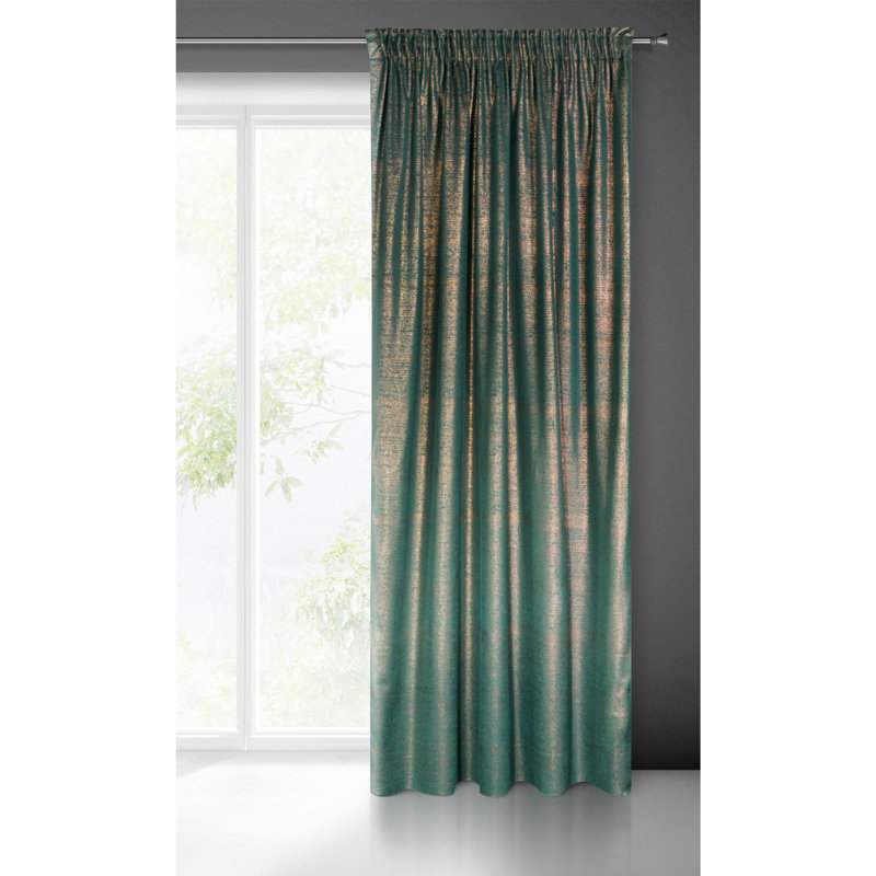 Cima Slot Top Blackout Curtain, Dark Turquoise
