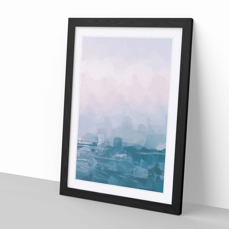 Lake Garda Italy in Abstract - Picture Frame Graphic Art Print, 76cm H x 50cm W x 2cm D, Black