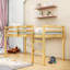 Lit mezzanine simple en bois avec échelle-2049644157
