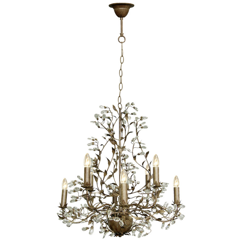 Clemmons 8 - Light Candle Style Chandelier, Rusty