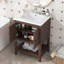 Lavabo de salle de bain moderne élégant en céramique blanche 24 po avec tablette ouverte en bois massif-1143188105