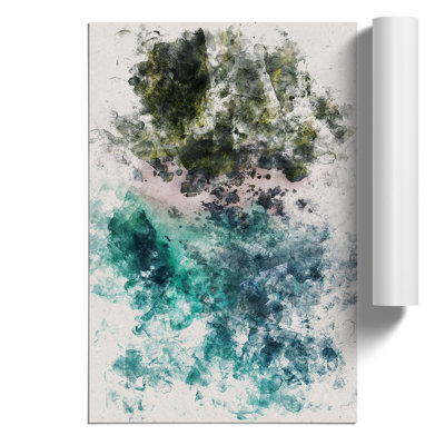 Padang Padang Beach in Bali Watercolour - Frameless Print