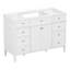 Meuble-lavabo autoportant de 122 cm (48 po) seulement, 6 tiroirs et 2 portes à fermeture amortie, blanc
