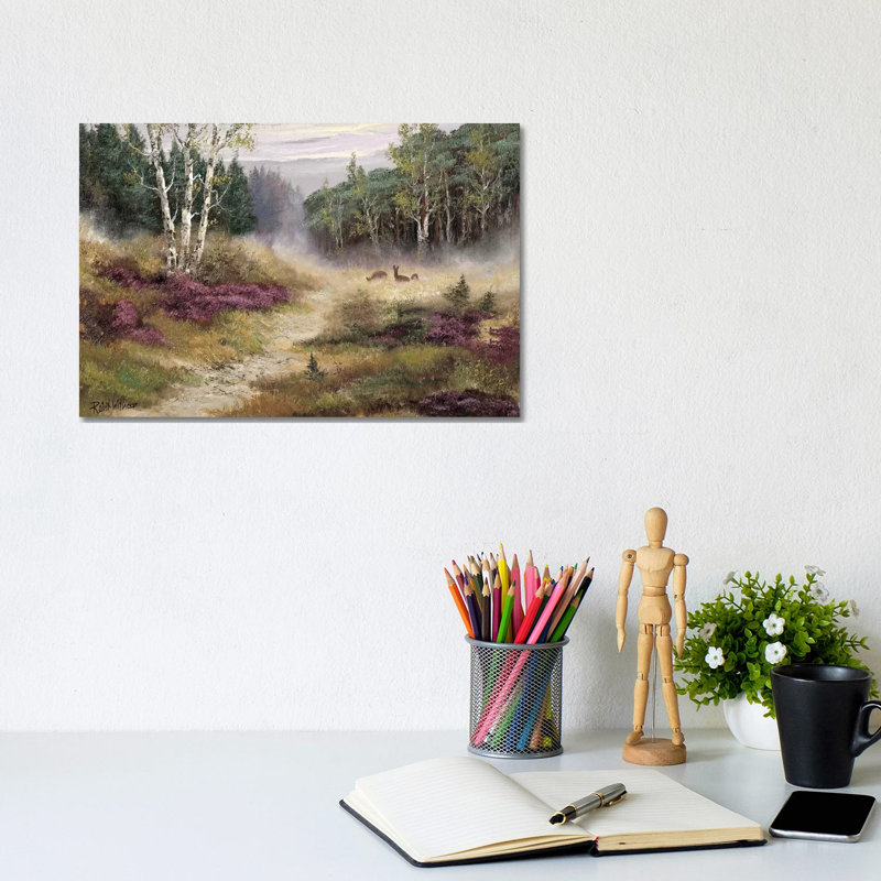 Watching The Deer by Reint Withaar - Wrapped Canvas Print, 20.32 cm H x 30.48 cm W