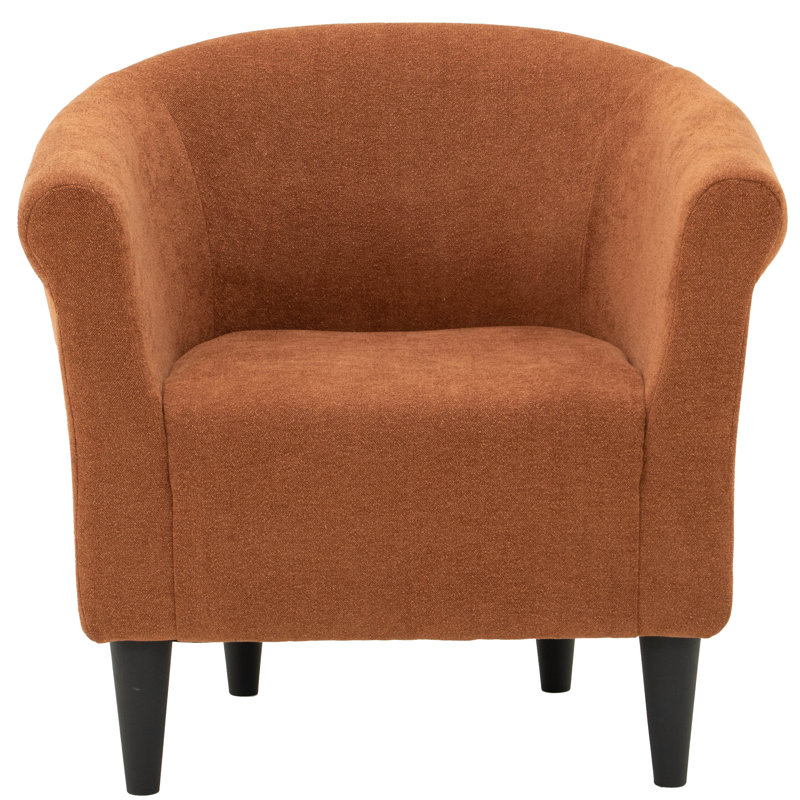 Fauteuil demi-tonneau de 31,5 po de largeur Liam, Velours performance récolte Chantal