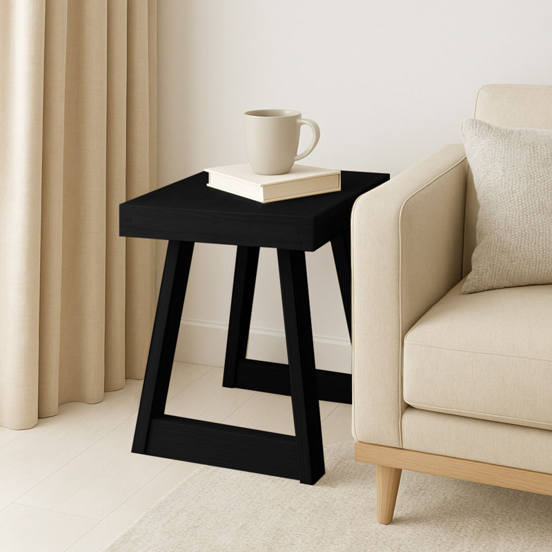Coleman Rectangular Side Table, 25in, Black