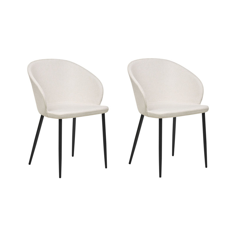 Weatherhill 43cm H Polyester Blend Upholstered Metal Full Back Side Chair, White