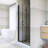 36 "X 72" Aluminum Frame Bifold  Shower Door In Matte Black Finish