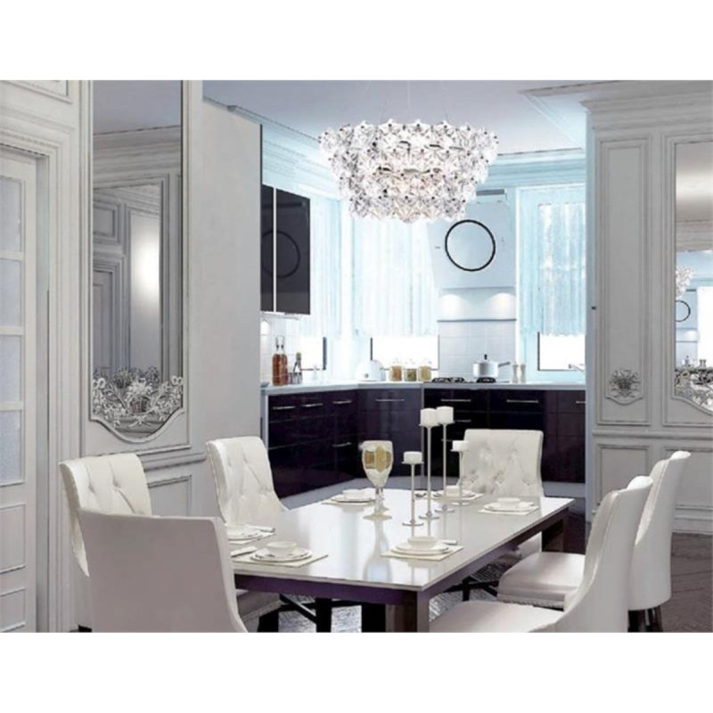 Lustre à ouverture unique, Transparent, H 10 po x l 16 po x P 16 po, Nickel poli