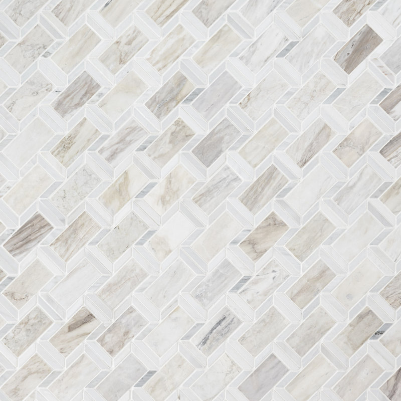 Auralie Framix 12 in. x 14 in. Polished Marble Mosaic Floor and Wall Tile, Auralie
