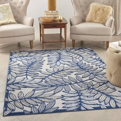 Tapis intérieur / extérieur bleu marine / ivoire Adames