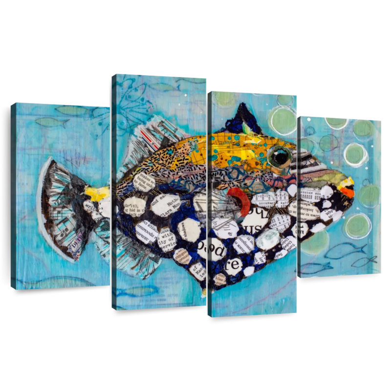 Brampt Clown Triggerfish, 32" H x 52" W