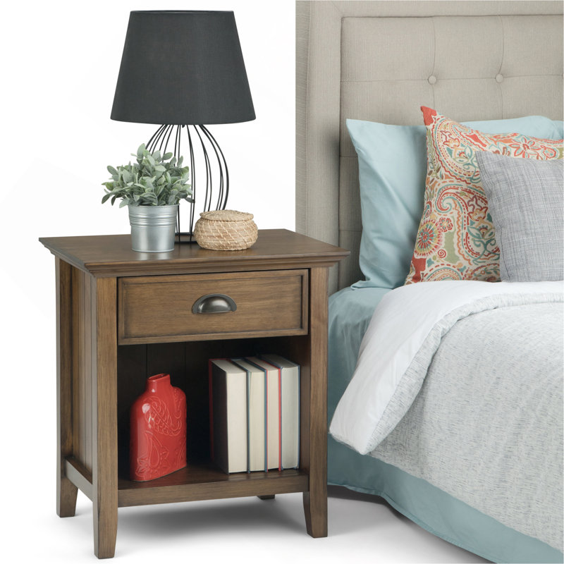 Acadian - Bedside Table - Rustic Natural Aged Brown, Rustic Brown