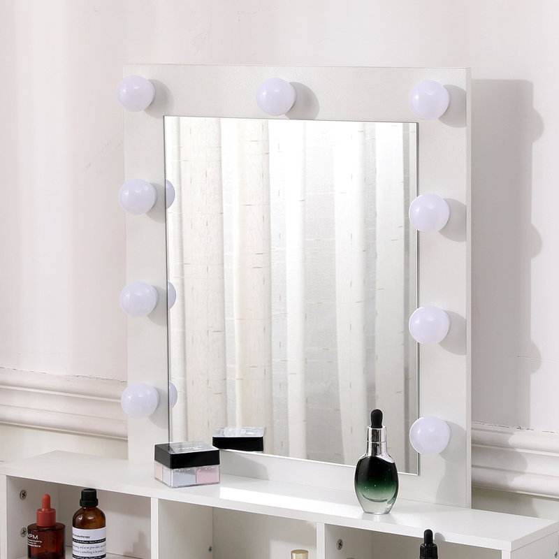 Osvald Makeup Dressing Table with Lighted Mirror