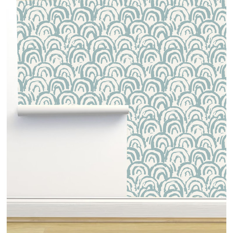 Rouleau de papier peint adhésif L 6 pi x l 24 po Erin Kendal Designs, Brume bleue