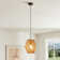 Chaudruc 1-Light Pendant Light with Hand-Woven Paper Rattan Natural Lampshade for Kitchen, Dining Room Hanging Fixture