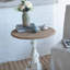 Table d'appoint ronde blanche D22,5 x 27 po, style champêtre