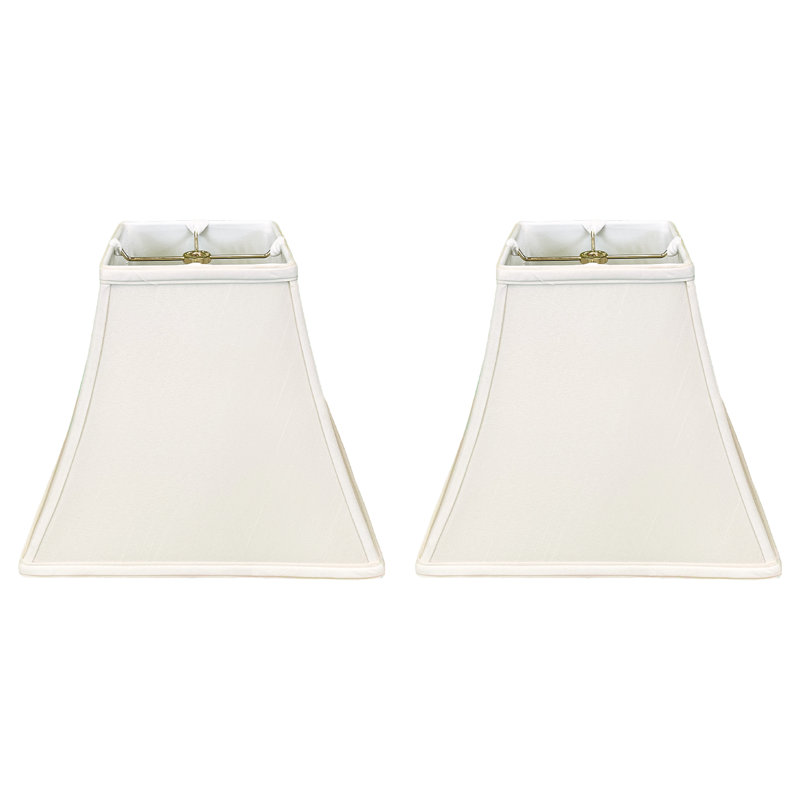 Royal Designs, Inc. BSO-715-14WH-2 Abat-jour de base carré en forme de cloche, 7 x 14 x 11,5, blanc, paquet de 2, Blanc