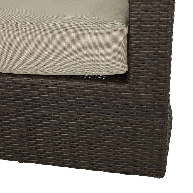 Chaise de patio pivotante avec coussins Dierdre, Mélange de bruns