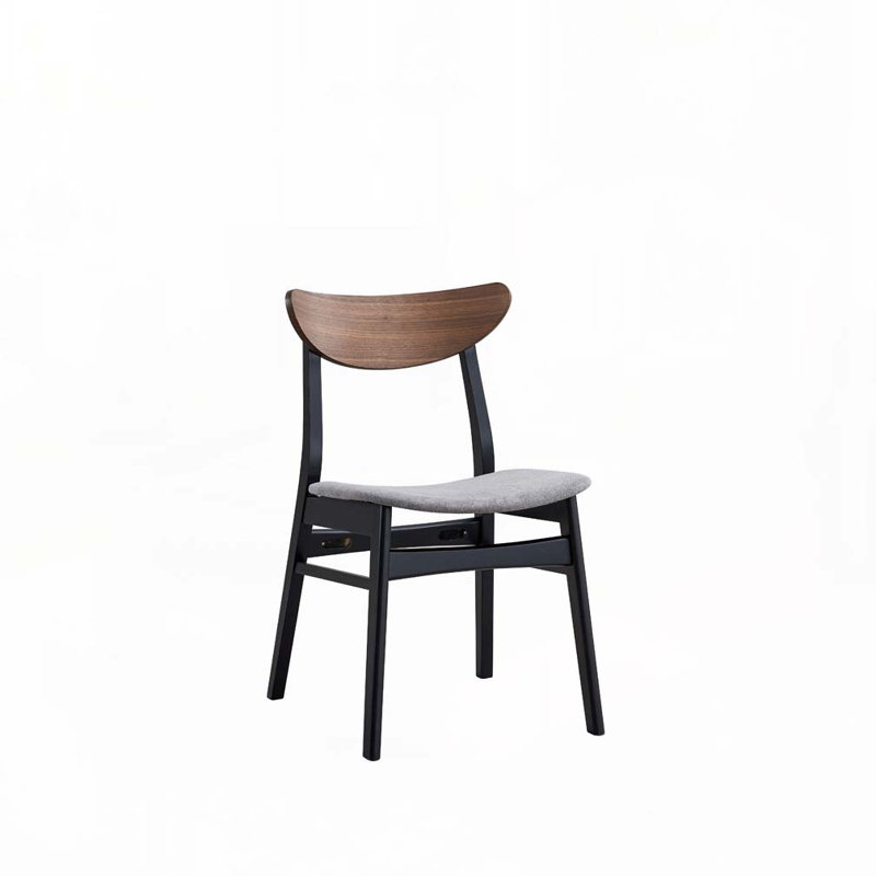 Ensemble de chaises de salle à manger rembourrées en lin avec dossier, 4 pieds
