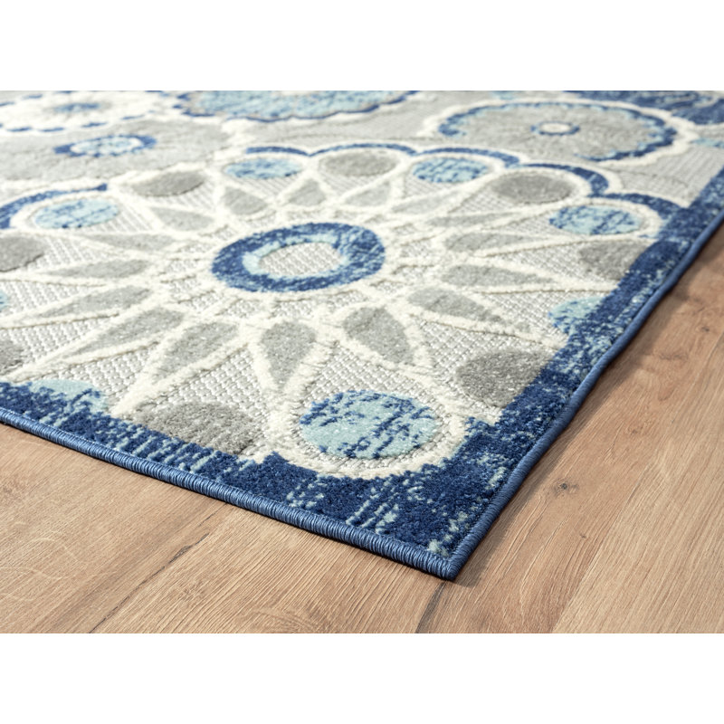 Tapis floral gris Inso, Rectangle 5 pi 3 po x 7 pi 6 po