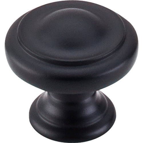 Dome 1 1/8" Diameter Round Knob, Flat Black