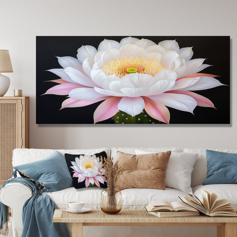 Fleur de cactus rose III, H 28 po x l 60 po x P 0,84 po