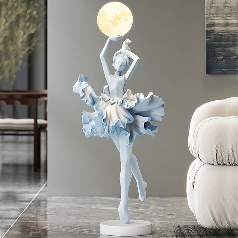Italian Abstract Sculpture Floor Lamp, Blue