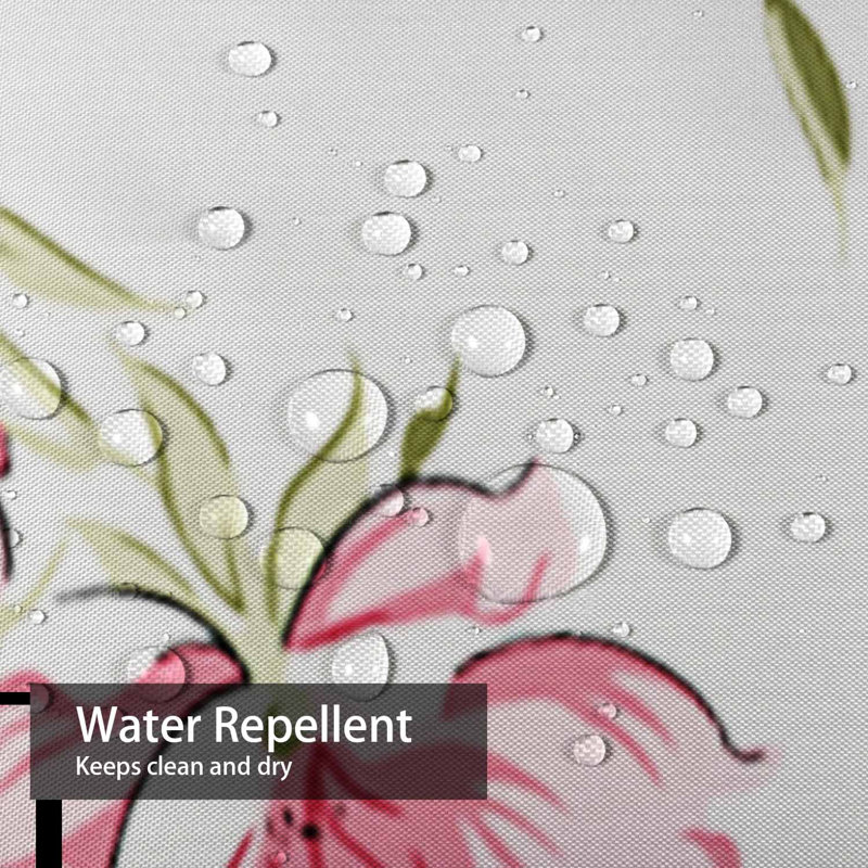 Rideau de douche sans couture rose à motif abstrait avec 12 crochets, L 72 po x l 72 po