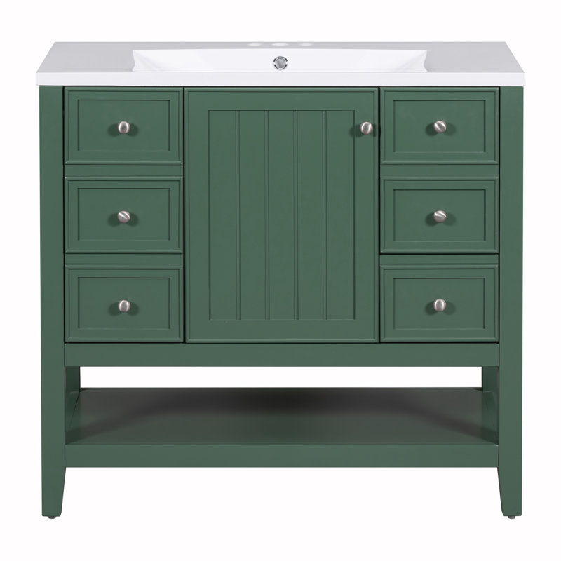 36" Bathroom Vanity with Sink, Green