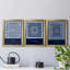 Indigo Tile I - ensemble de 3 impressions sur toile encadrées-73082890-73082893