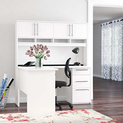 Bureau en forme de L réversible avec bahut Altha