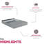 Grand lit 9 po Base de lit en métal pliable, grise, portative avec lin amovible, sommier pour matelas, grand et facile à ranger, revêtement en lin amovible réglable, peut être placée dessus