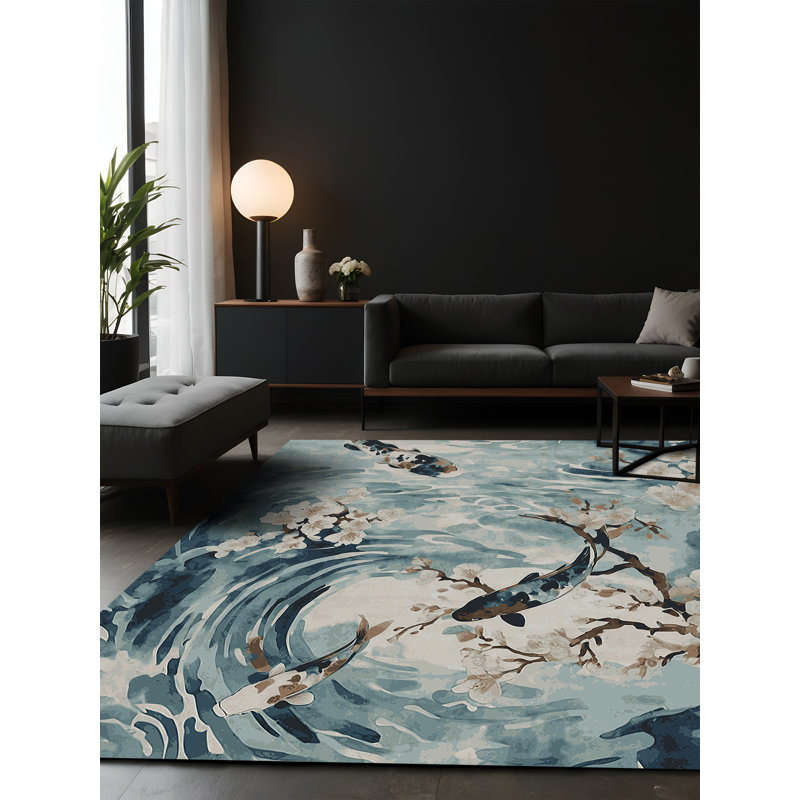 Tapis gris soyeux et moelleux, Carré 6 pi