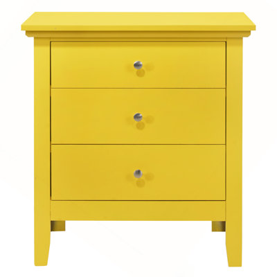 Vibrant Casual Yellow Nightstand by Latitude Run