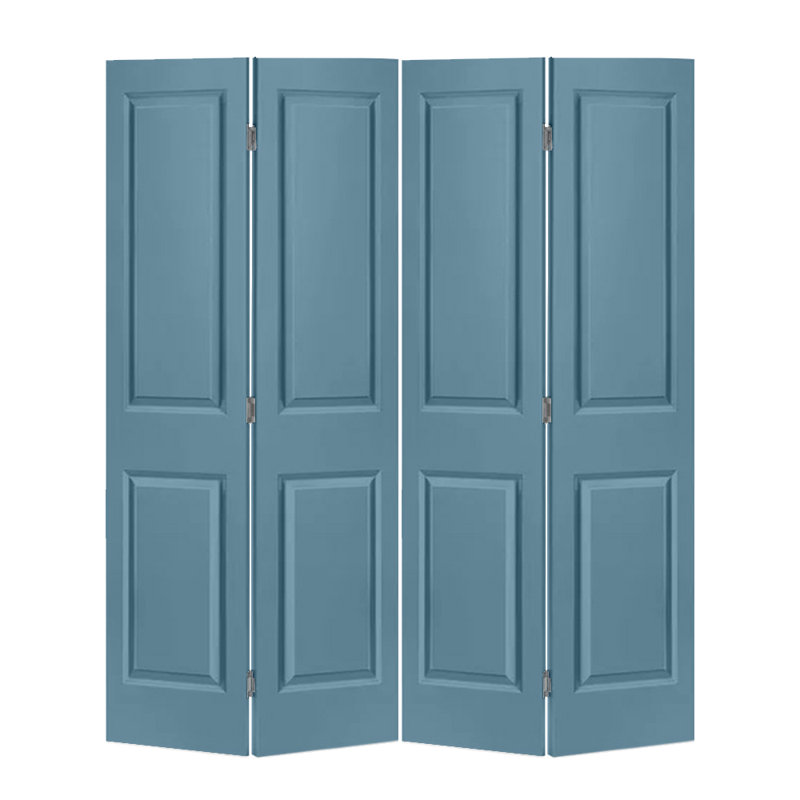 Dignity Blue Painted MDF Composite Bi-Fold Double Closet Door