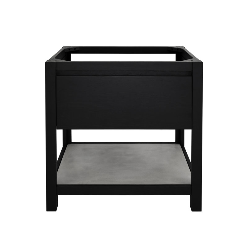 Solace 30.5" Single Bathroom Vanity Set, Midnight Oak, Ash, Ash