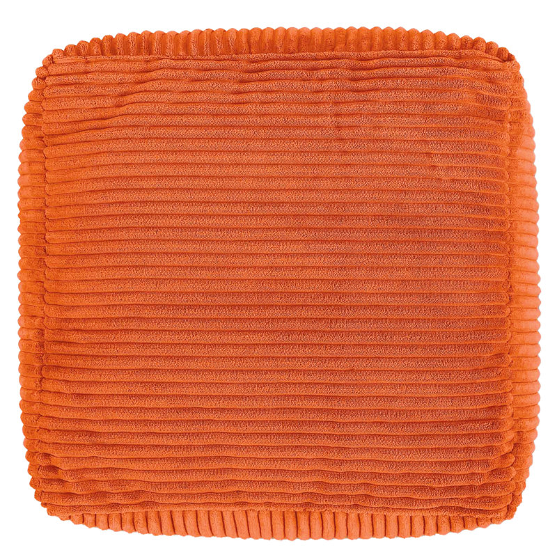 Amara Corduroy Square Footstool, Orange