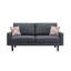 Ensemble de canapé et chaise en lin gris foncé 70 po avec 2 coussins Absecon-121779541-121779542