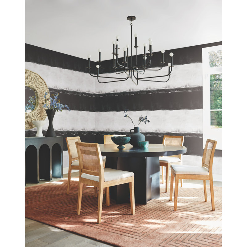 Striped Wallpaper Double Roll, Black